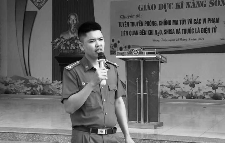 Thượng úy Nguyễn Đăng Khải, cán bộ Phòng Cảnh sát điều tra tội phạm về ma túy Công an tỉnh Quảng Ninh, hy sinh khi làm nhiệm vụ. (Ảnh: Báo Quảng Ninh)