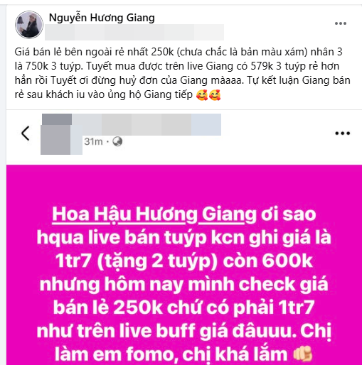 Hoa hậu Hương Giang lên tiếng khi bị tố lươn lẹo lừa dối khách hàng
