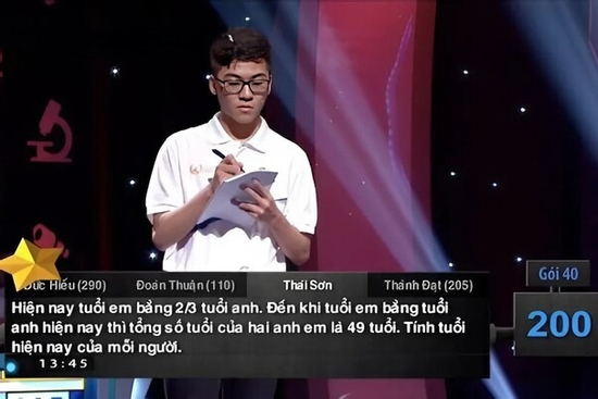 Câu hỏi tính số tuổi khiến cả 4 thí sinh Đường lên đỉnh Olympia chịu thua