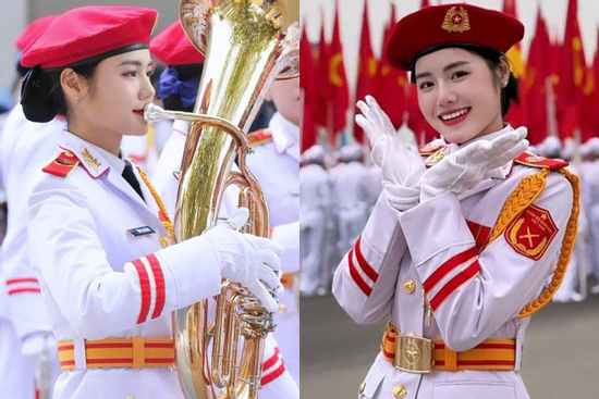 Đã có 'in4' nữ quân nhân đẹp như hoa hậu trong khối quân nhạc, gây sốt tại lễ diễu binh