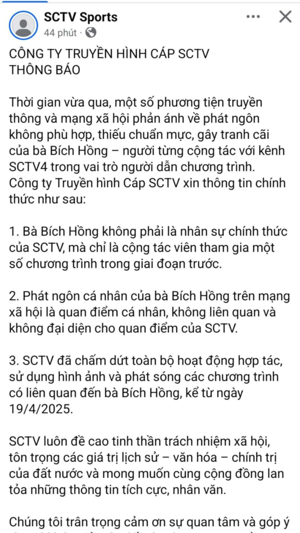 Thêm diễn biến nóng về vụ BTV Bích Hồng phát ngôn tranh cãi lễ diễu binh