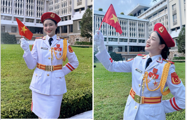 Nữ nhạc công tham gia hợp luyện diễu binh chuẩn bị đại lễ 30/4 ảnh 2