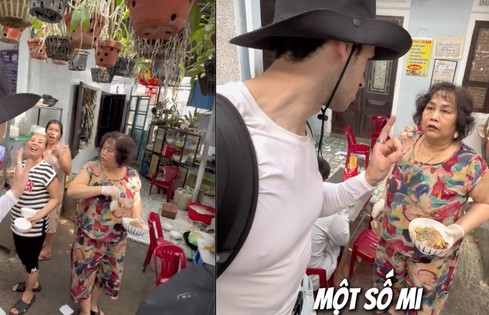 Chỉ 1 bát mì mà cần tới 4 người phụ nữ Việt Nam hướng dẫn cho 2 anh Tây cách ăn, tới lúc nghe giá thì dân mạng ngỡ ngàng