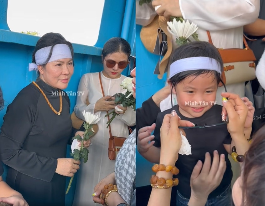 Mẹ bước không vững vợ ôm tro cốt nghẹn ngào tại lễ thủy táng Quý Bình