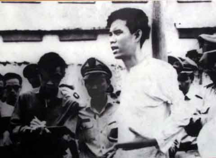 Anh hùng Nguyễn Văn Trỗi trên pháp trường. (Ảnh tư liệu: TTXVN)