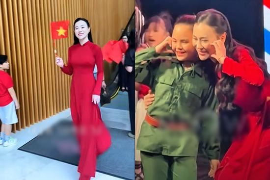 Phương Oanh hiếm hoi mặc áo dài lộ body 'chuẩn chỉnh' sau 2 năm cưới Shark Bình