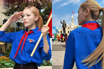 Hoa hậu Kỳ Duyên bị chê kiến thức hạn hẹp khi mặc áo Đoàn phối khăn quàng đỏ
