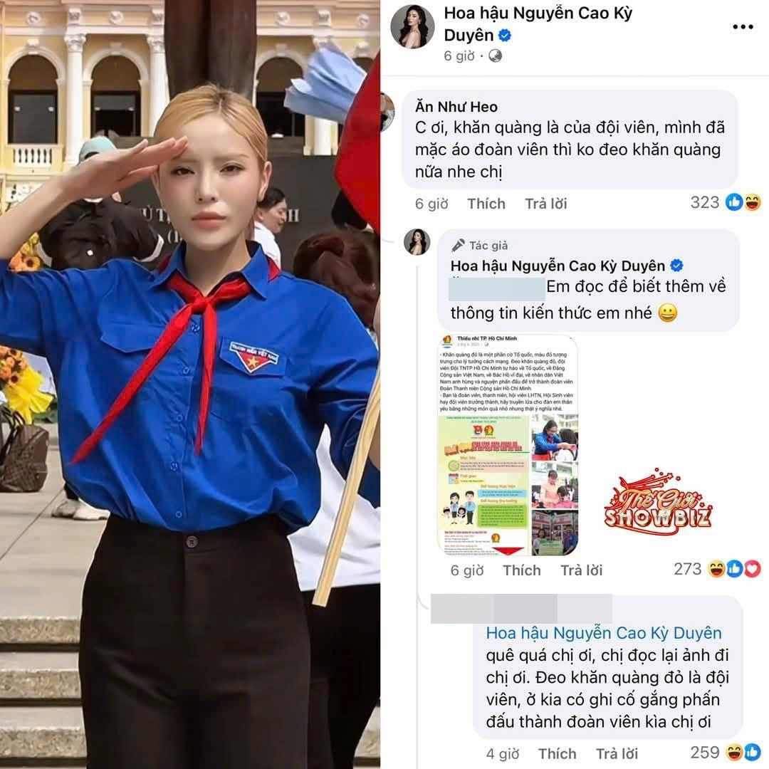 Kỳ Duyên lên tiếng về màn mặc áo đoàn phối khăn quàng đỏ