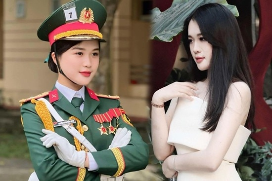 Nữ quân nhân xinh như nàng thơ, thu hút sự chú ý trong ‘khối diễu binh hoa hậu’