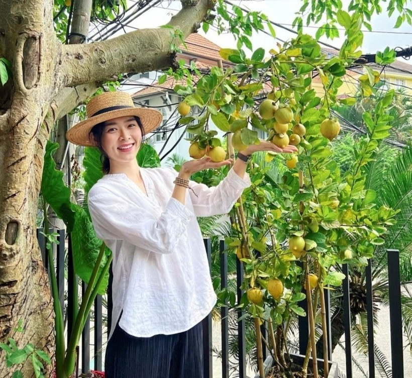 Đối với Diệp Bảo Ngọc, khu vườn sân thượng của gia đình chính là “chốn bình yên” vì cô cảm thấy nhẹ nhàng, sảng khoái mỗi khi ở đây. Cô rất hiếm khi khoe rõ căn biệt thự mình đang sống nhưng lại thường xuyên đăng tải những bức hình từ