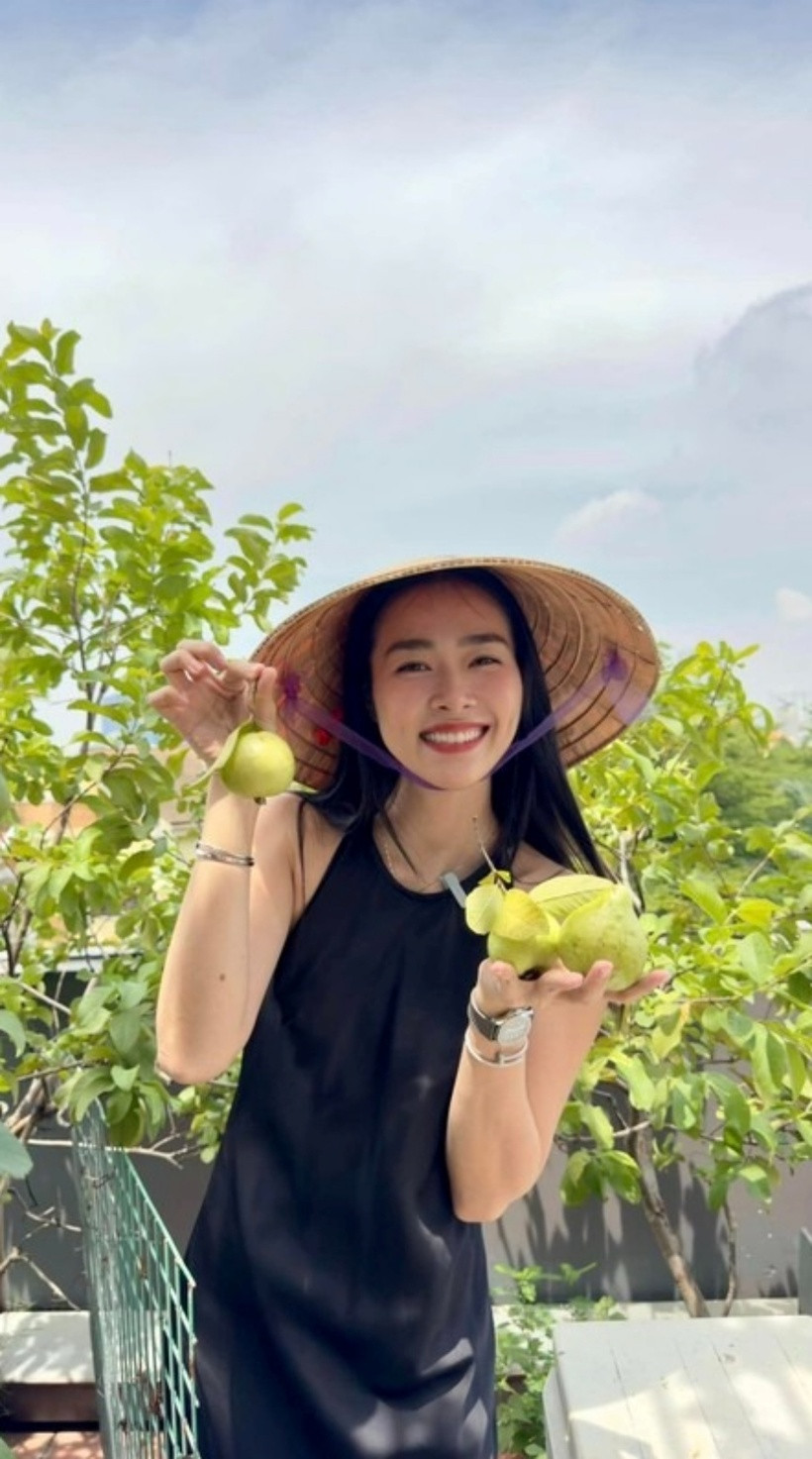 Cũng theo Diệp Bảo Ngọc, từ khi trở thành một bà chủ cửa hàng tiện lợi, cô dành nhiều thời gian hơn nghiên cứu các loại nông sản sạch, cách gieo trồng đúng cách nên cây ăn quả và rau nhà cô rất xanh tốt.