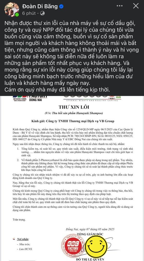 Dậy sóng MXH chia sẻ về hàng giả hàng nhái của chồng Đoàn Di Băng