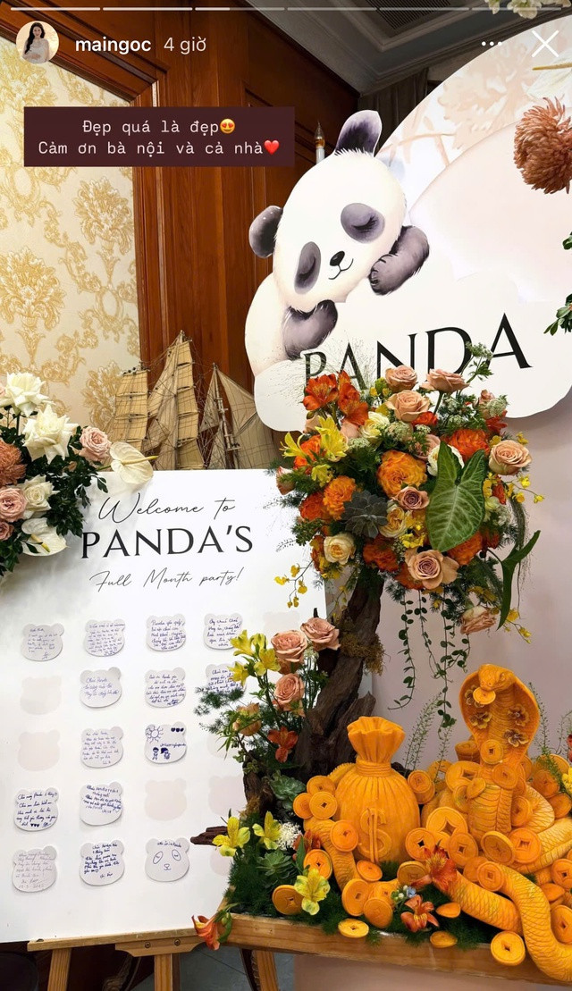 MC Mai Ngọc khoe tiệc đầy tháng chuẩn rich kid của con trai để lộ quan hệ với mẹ chồng