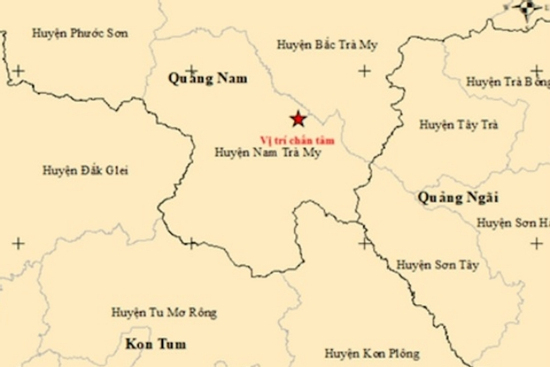 Quảng Nam: Động đất 3,8 độ ở huyện Nam Trà My