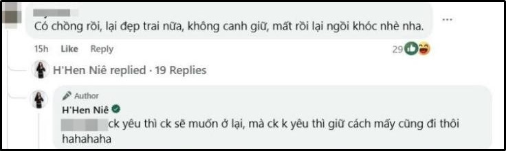 HHen Niê đáp trả khi bị nhắc phải giữ chồng
