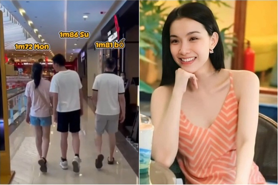 Hoa hậu Thùy Lâm khoe chiều cao gây choáng của gia đình, quý tử 14 tuổi gần 1m9