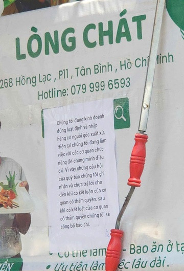 Lòng Chát đóng cửa, TP.HCM vẫn chưa lấy được mẫu lòng xe điếu: Các quán trên địa bàn đều báo