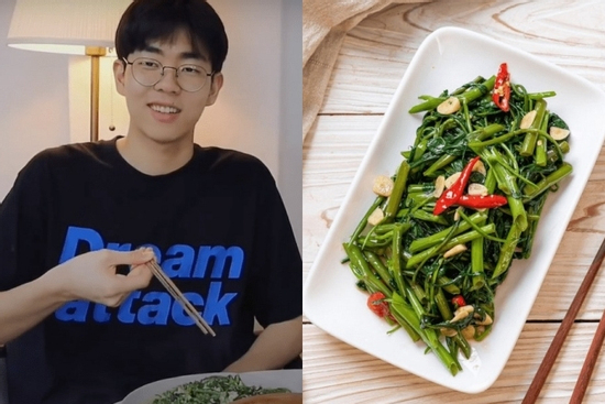 Khách Hàn lần đầu ăn rau muống xào Việt Nam, lập tức mê mẩn vì 2 lý do này