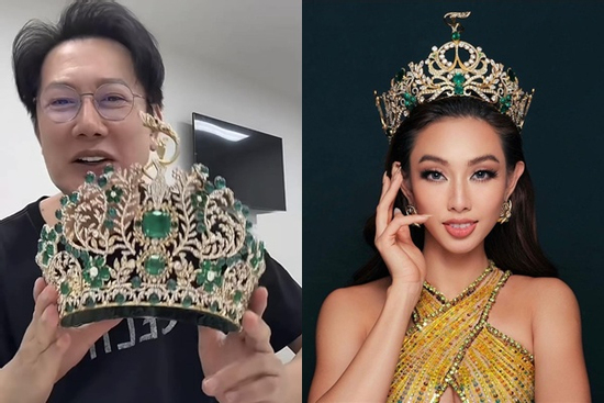 Ông Nawat 'show' cận cảnh vương miện Miss Grand tiền tỷ còn tiết lộ bí mật về Thùy Tiên