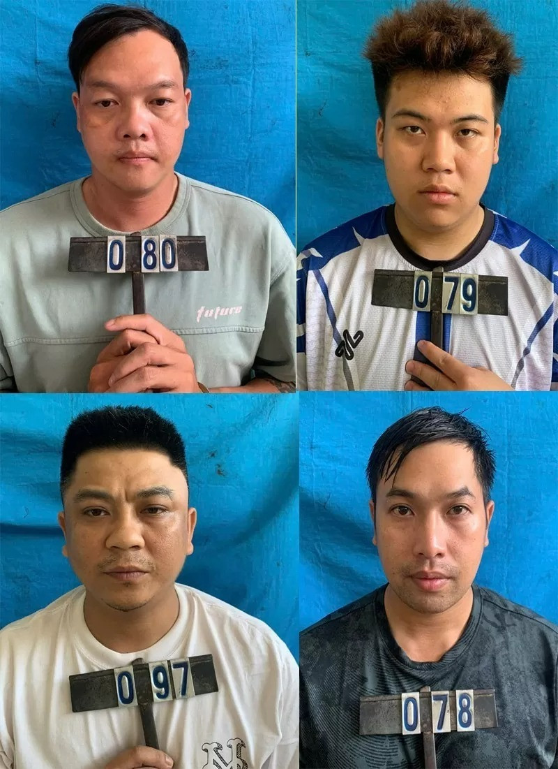 4 bị can trong đường dây lừa đảo chiếm đoạt tài sản và rửa tiền vừa bị Công an tỉnh Thanh Hóa khởi tố. (Ảnh: Công an Thanh Hóa)