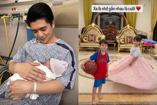 Con trai Bầu Hiển khoe cuộc sống bố bỉm 3 con sau khi từ Mỹ trở về