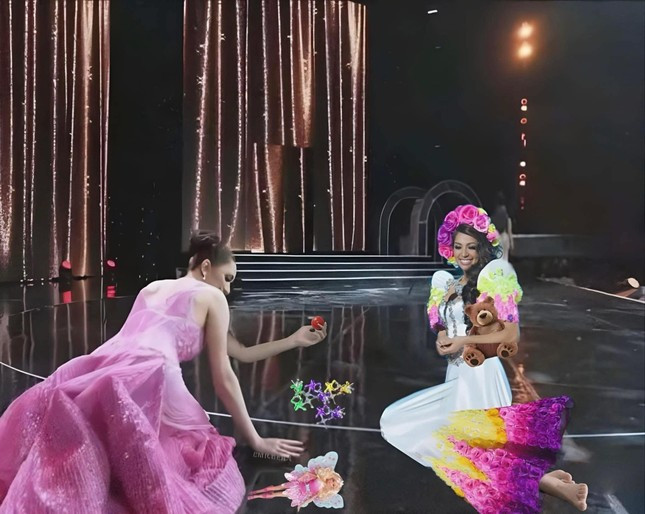 Cư dân mạng chế ảnh về cú ngã của Hoa hậu Hoàn vũ Philippines ảnh 2