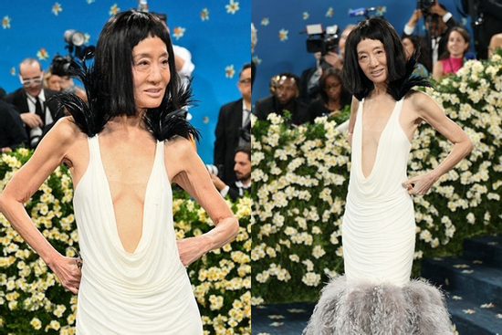 'Bà tiên váy cưới' Vera Wang gây sốc với thân hình gầy trơ xương, vòng 1 xập xệ
