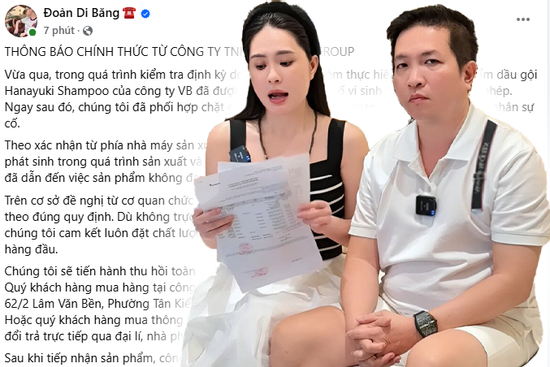 Đoàn Di Băng thông báo sốc sau thông tin sản phẩm dầu gội bị thu hồi, tiêu hủy?