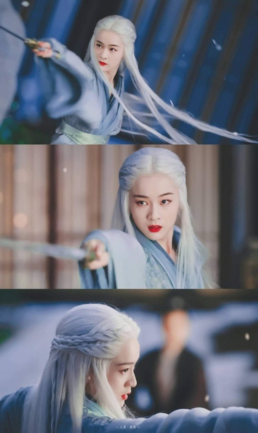 Trương Tuyết Nghênh rất hợp với tạo hình tóc trắng.