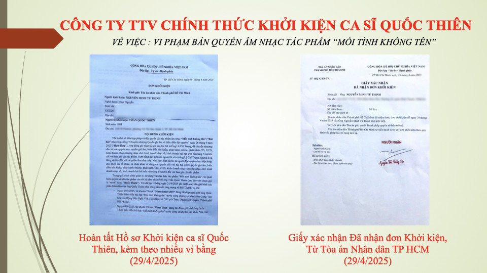 Ca sĩ Quốc Thiên bị tố vi phạm bản quyền ca khúc Mối tình không tên