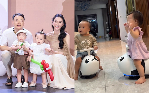 Cặp song sinh nhà Phương Oanh - Shark Bình hiếu động, hé lộ không gian ngôi biệt thự rộng rãi