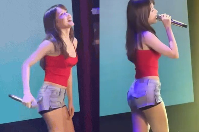 Thiều Bảo Trâm lên sấn khấu với trang phục ngắn cũn như đồ ngủ gây tranh cãi