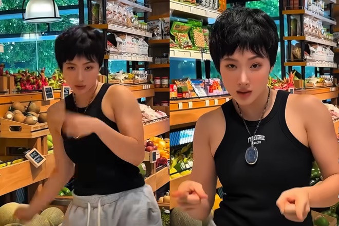 Angela Phương Trinh diện trang phục menwewar sau khi độ body săn chắc