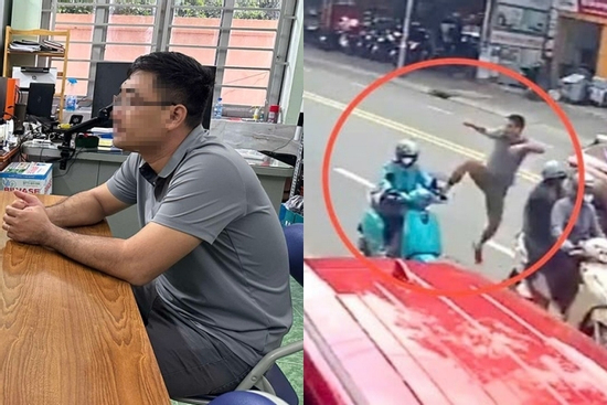 Người đàn ông xuống ô tô đạp ngã nữ tài xế xe ôm khai gì với cơ quan công an?