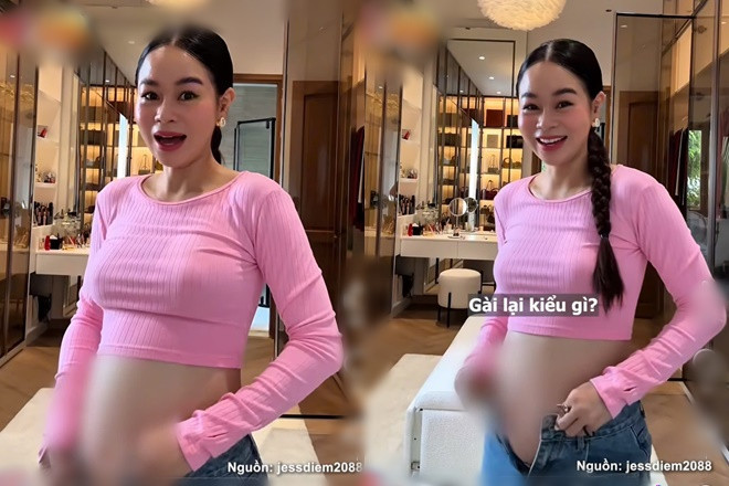 Cô giáo Hà Hồ bầu 8 tháng vẫn oằn người tập yoga chạy bộ gây tranh cãi