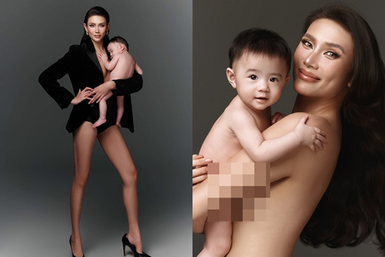 Võ Hoàng Yến gây sốt với bộ ảnh nude cùng con gái đầu lòng