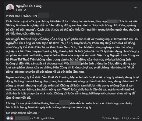 Hữu Công Tiktoker đang gây ồn ào về kinh doanh loạt sản phẩm Detox là ai