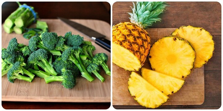 Súp lơ xanh và dứa là những loại thực phẩm rất tốt cho thận