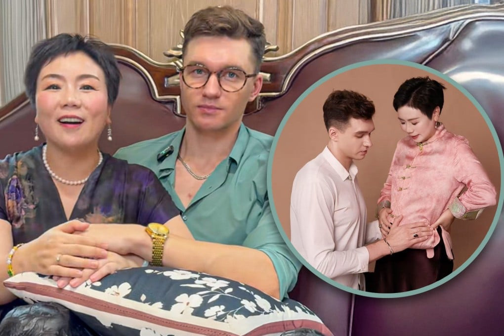 A 50-year-old Chinese woman has married her son’s Russian classmate, generating widespread attention and scepticism online. Photo: SCMP composite/Douyin