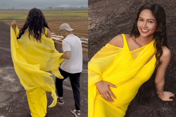 H’Hen Niê gây 'thót tim' với khoảnh khắc bầu to vượt mặt vẫn leo núi cao