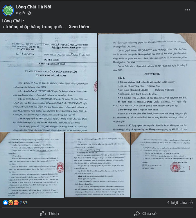 Quán Lòng Chát của Ngô Quyền Thế lại có chia sẻ gây tranh cãi sau khi bị xử phạt