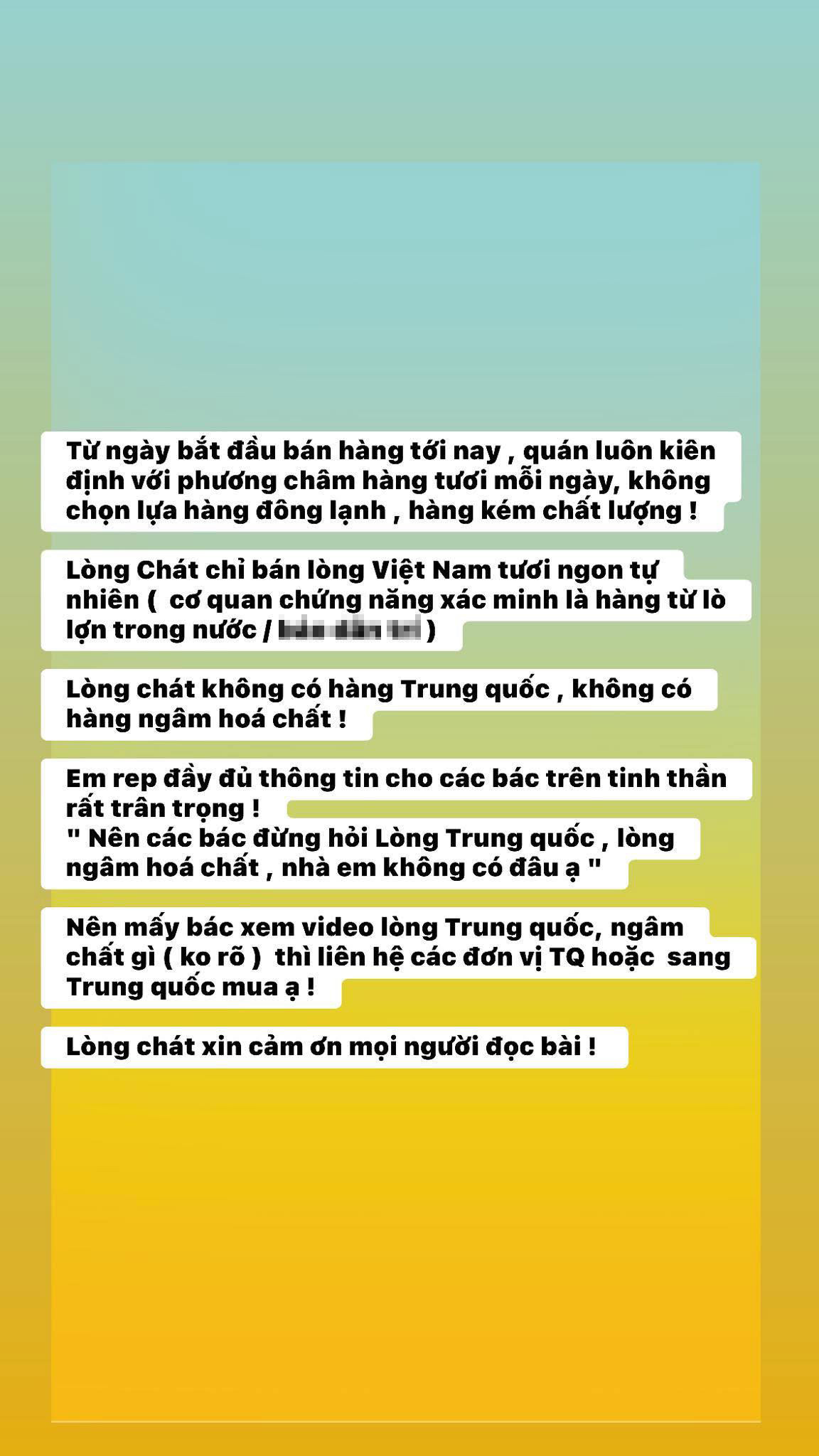 Quán Lòng Chát của Ngô Quyền Thế lại có chia sẻ gây tranh cãi sau khi bị xử phạt