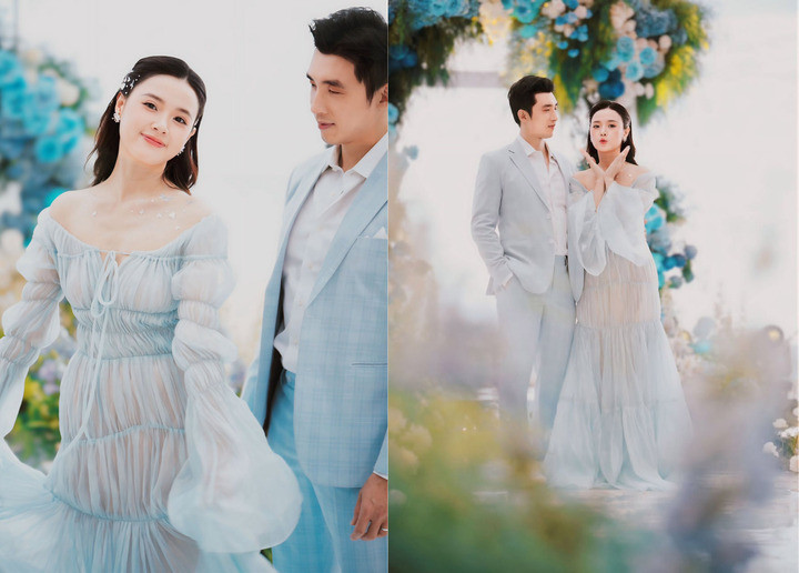 Vợ chồng Midu kỷ niệm một năm cưới.