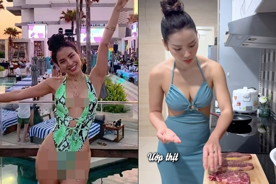 Phương Trinh Jolie bị chỉ trích 'nấu ăn mà mặc đồ mát mẻ như đi biển'