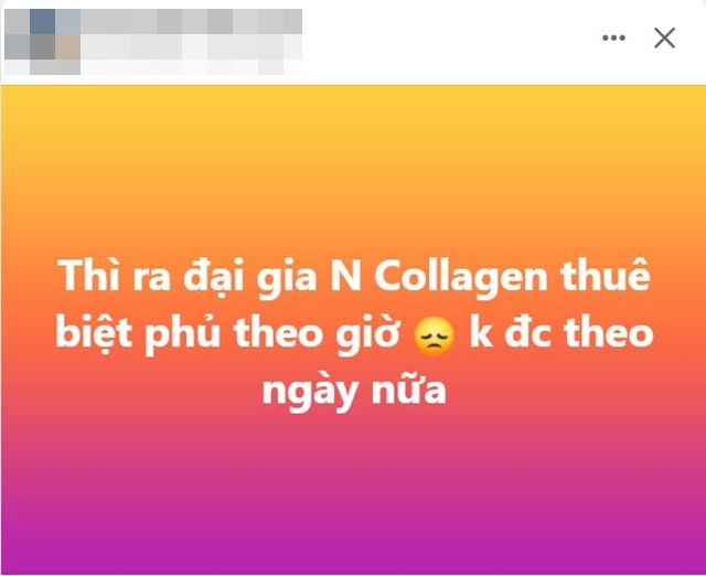 Sự thật ngã ngửa Ngân Collagen thuê biệt thự 500 tỷ theo giờ để sống phông bạt