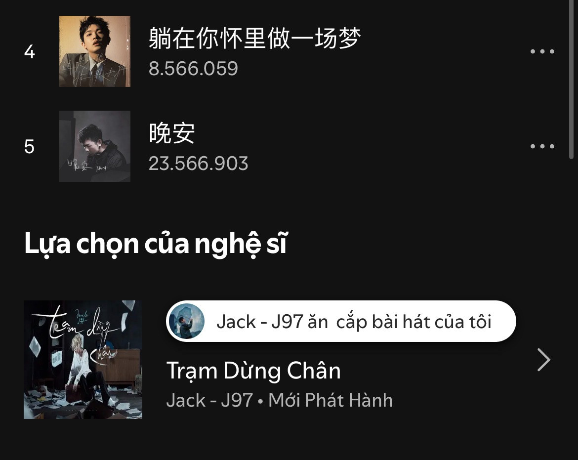 1 nam ca sĩ quốc tế tố thẳng mặt Jack  J97 ăn cắp bài hát của tôi
