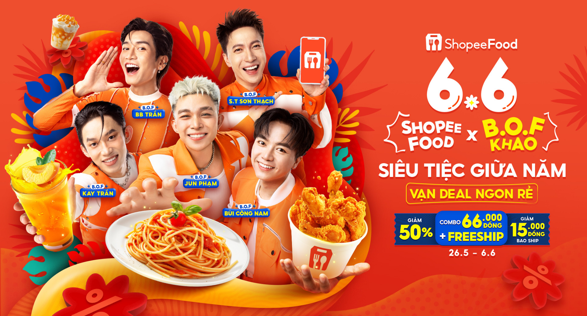 Tháng 6 'Rực Lửa': Đặt Shopeefood, Tận Hưởng ‘6.6 Siêu Tiệc Giữa Năm’ Ảnh Bìa ___Kv 6.6 Ba (1).Jpg
