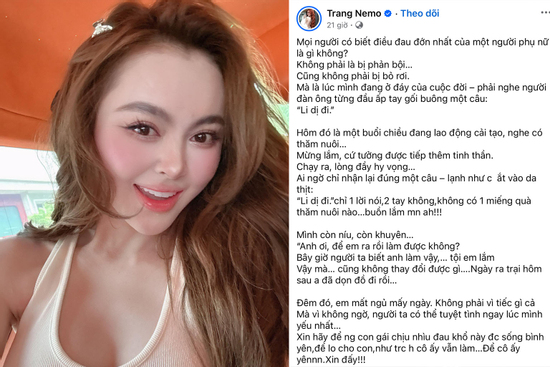 Trang Nemo gây sốc khi tố chồng cũ bội bạc, đòi ly dị khi vợ đang thi hành án