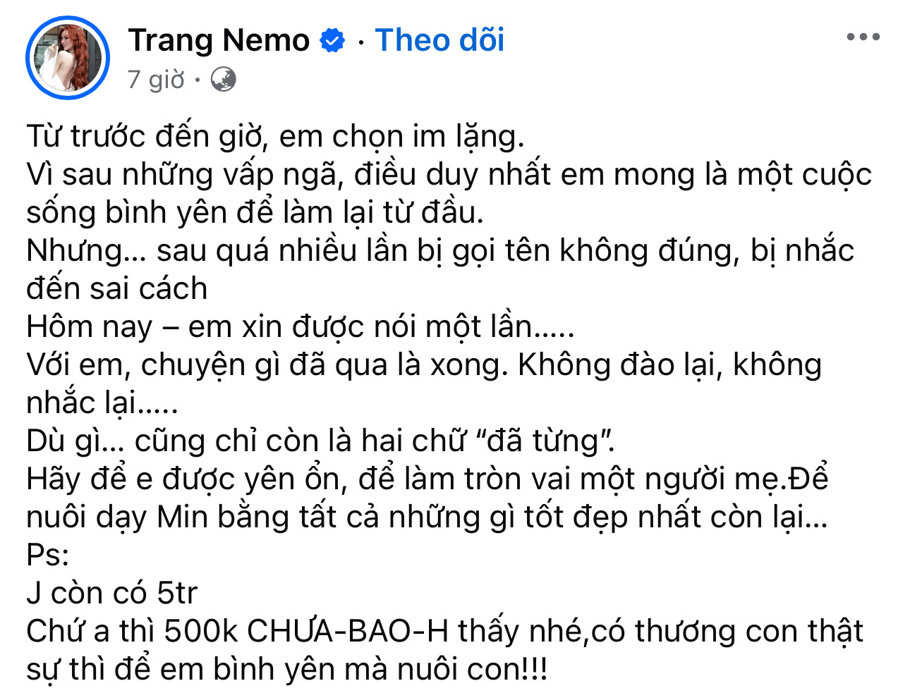 Trang Nemo gây xôn xao tố chồng bội bạc đòi ly dị khi vợ đang thi hành án