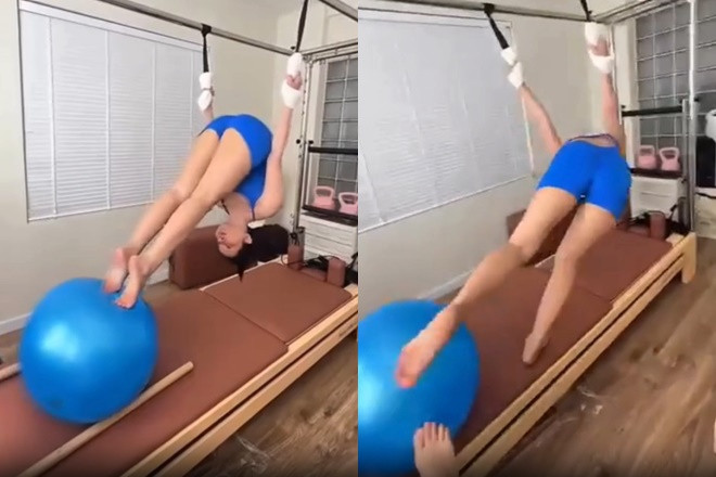 1 sao nữ Vbiz gặp sự cố khi đi tập pilates độ dáng xem clip mà thót tim